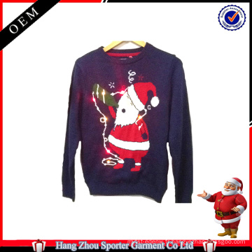 16FZCS74 vacances noël pull tricoté noël pull avec lumière led